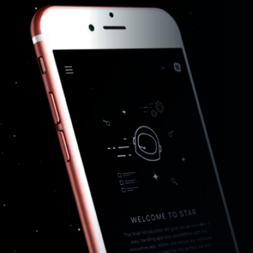 Ekran smartfona wyświetlający aplikację STAR od GE HealthCare